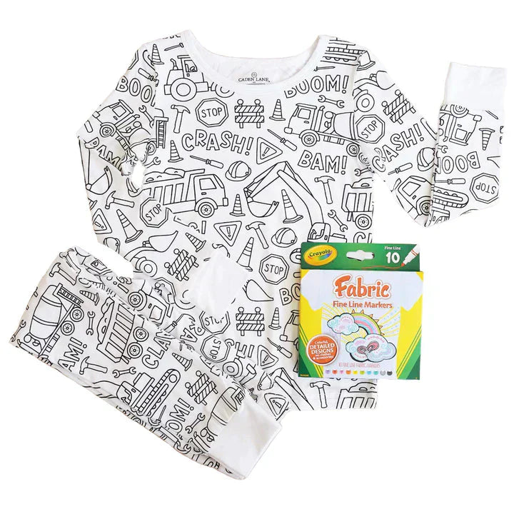Kreativer Kinder Pyjama zum selber ausmalen
