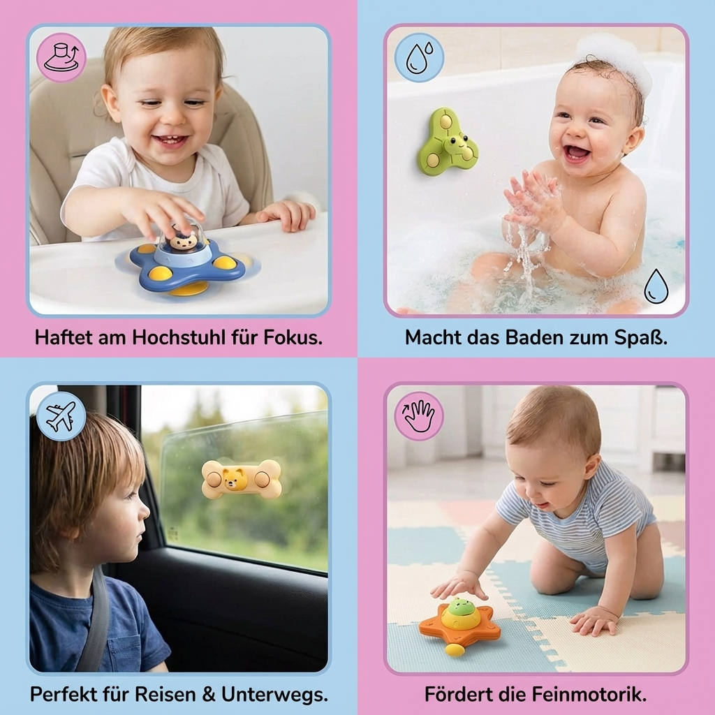 Montessori Saugnapf Spinner – Rotierendes Lernspielzeug