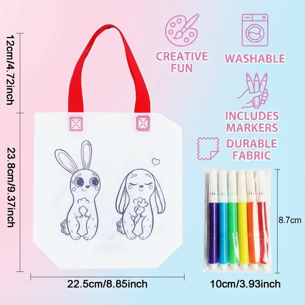 Kinder Bastel und Mal Taschen Set mit Stiften