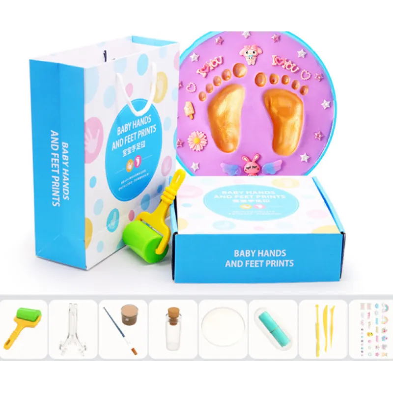 Baby Handabdruck Set mit Ton – Fußabdruck Erinnerung DIY