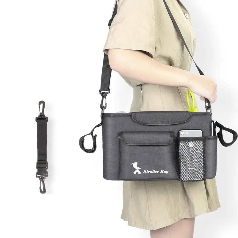 Praktische Stroller Tasche für Kinderwagen – Organizer mit Schultergurt und Fächern