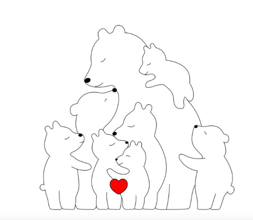 Personalisierbare Bärenfamilie