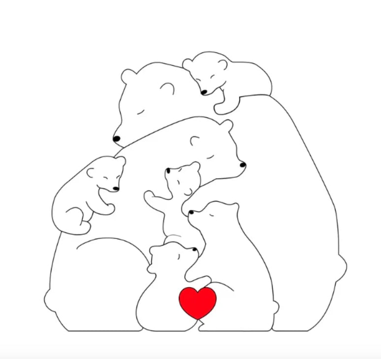 Personalisierbare Bärenfamilie