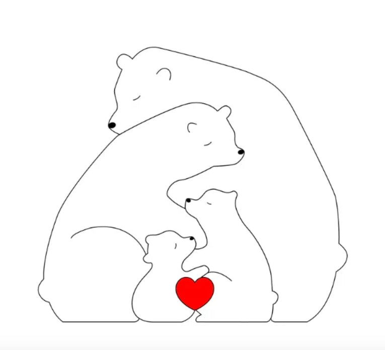 Personalisierbare Bärenfamilie