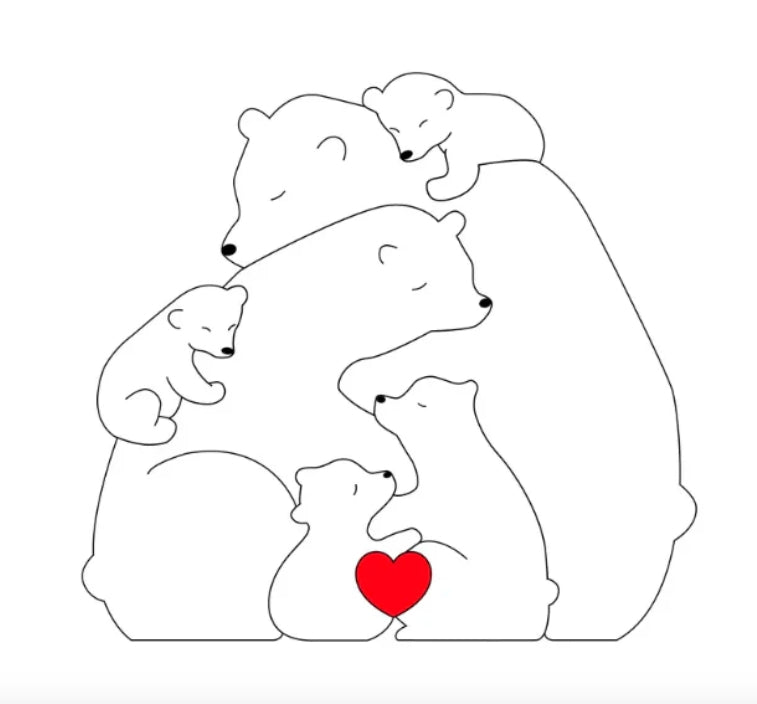 Personalisierbare Bärenfamilie