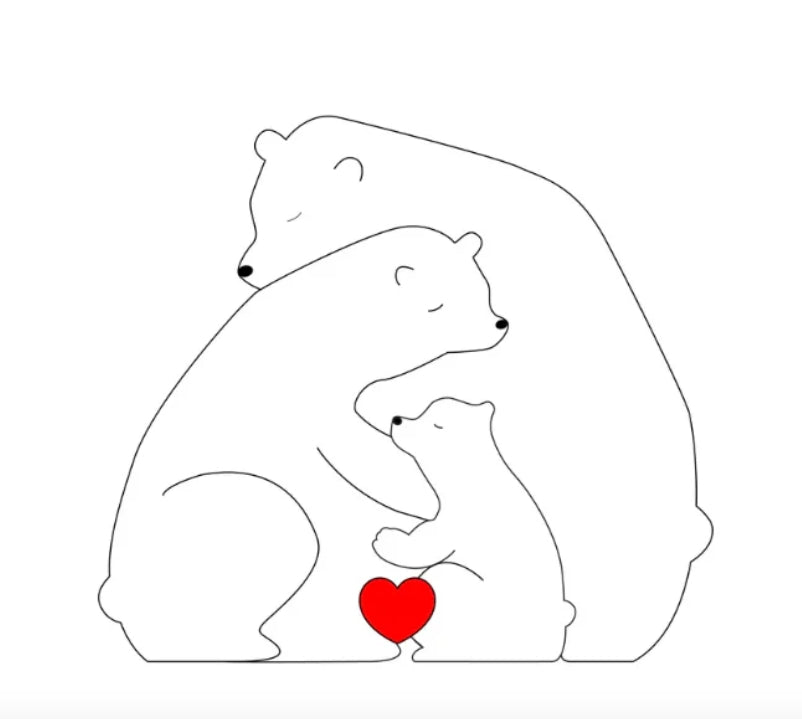 Personalisierbare Bärenfamilie