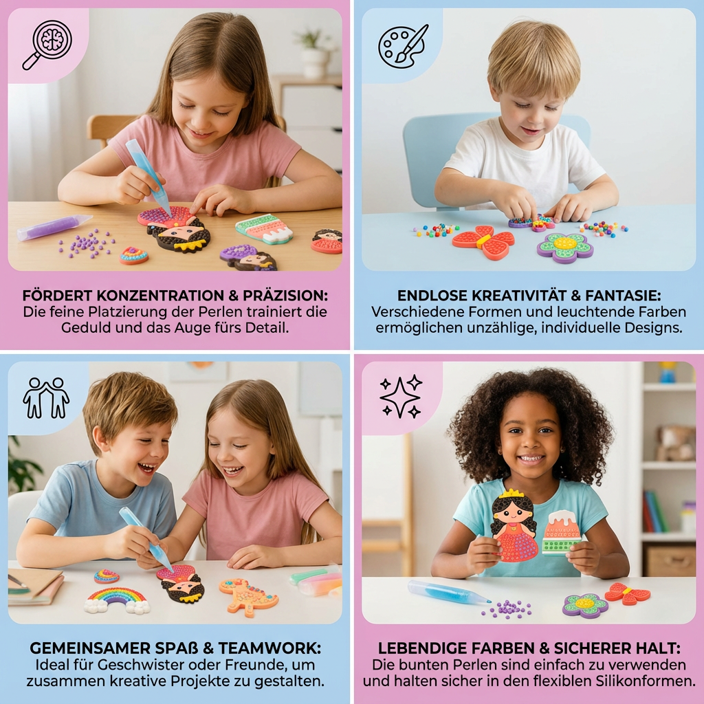 Zauberhafte Perlenmalerei – DIY Set für Kinder