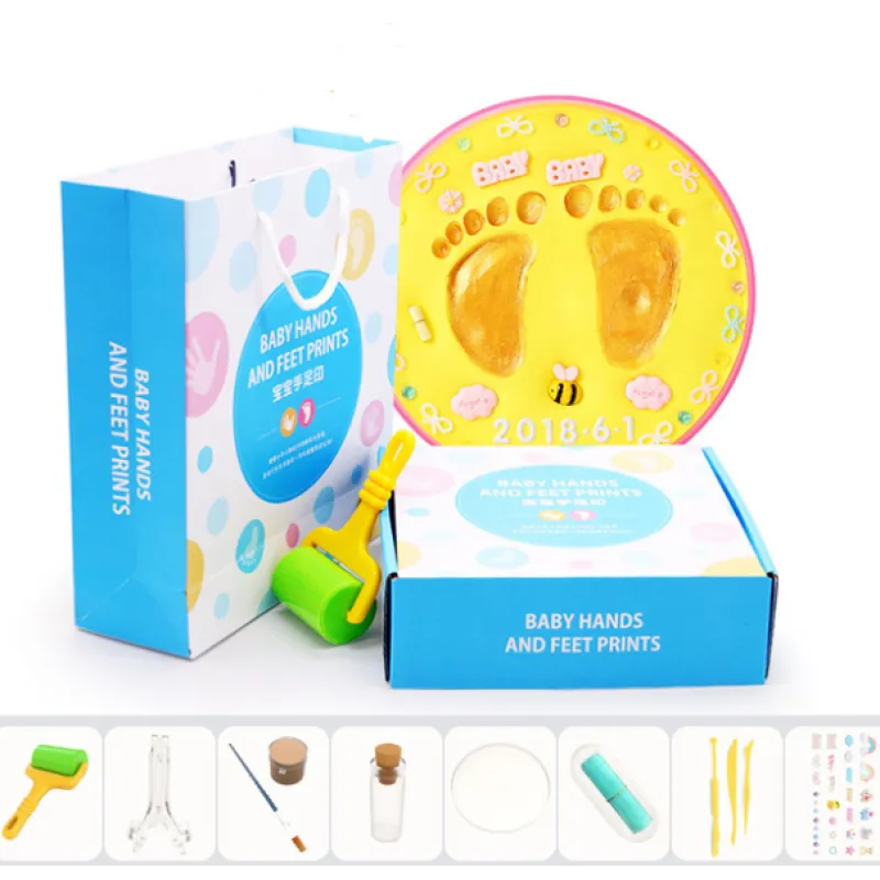 Baby Handabdruck Set mit Ton – Fußabdruck Erinnerung DIY