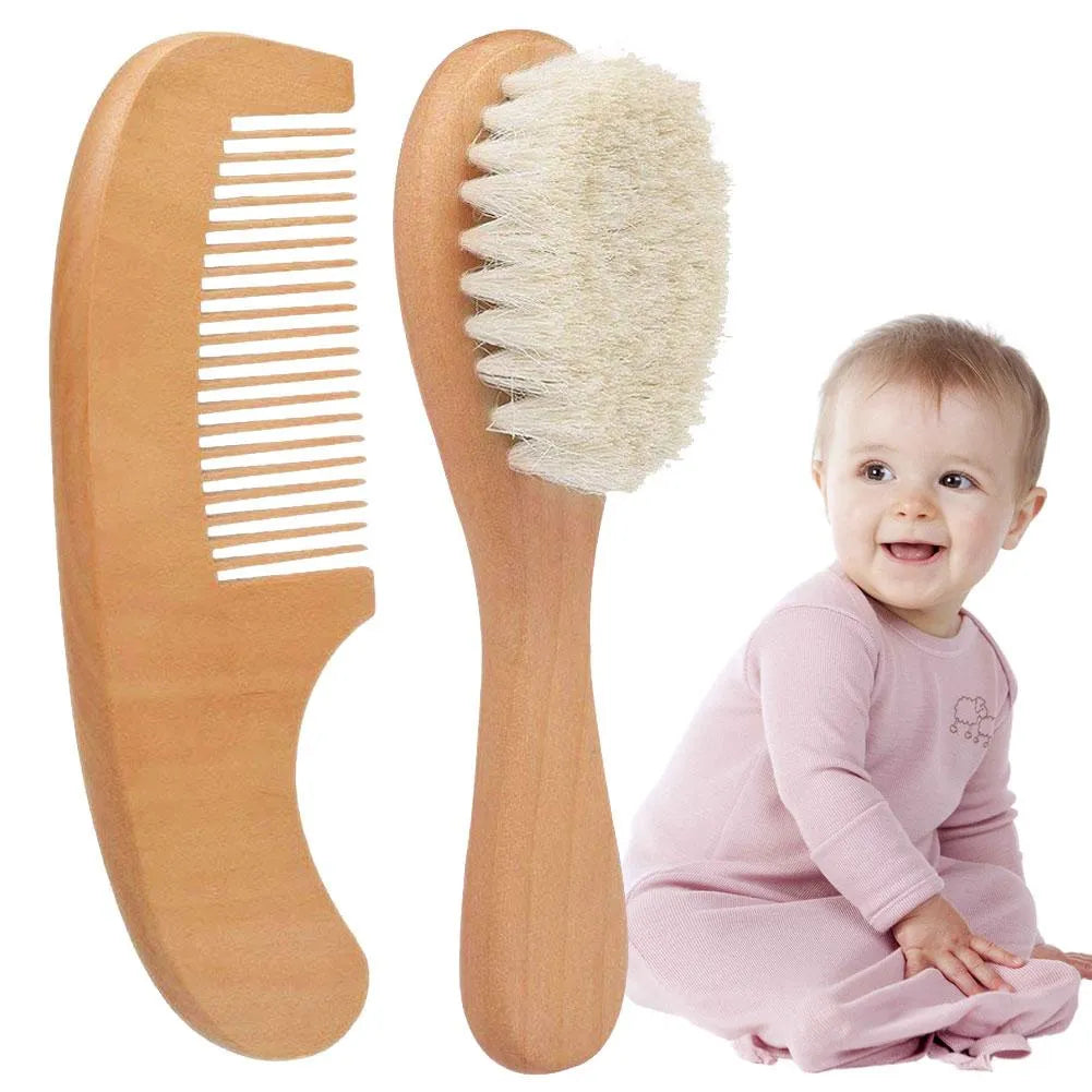 Baby Haarpflege Set mit Bürste und Holzkamm