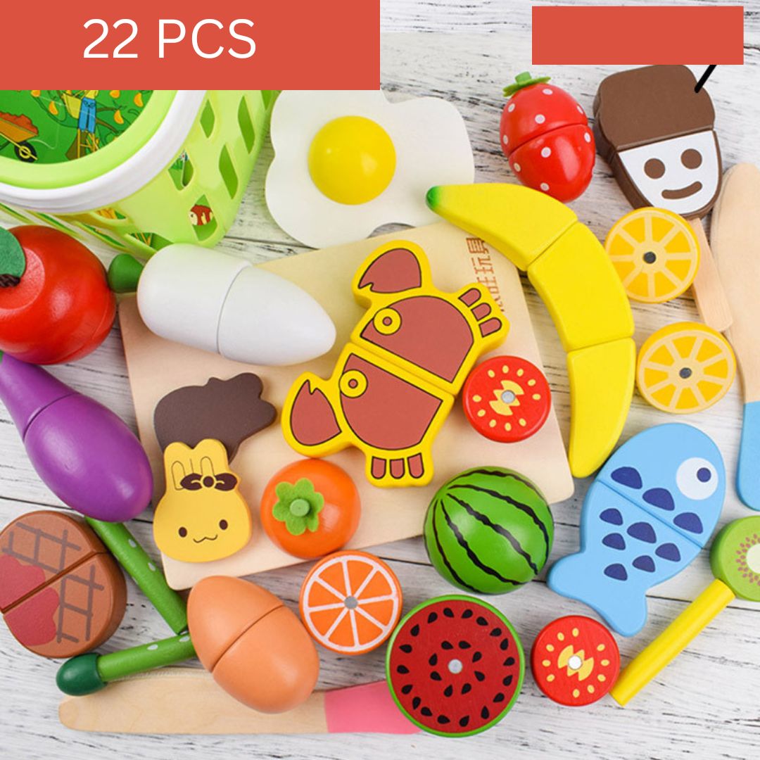 Montessori Schneide Spielset aus Holz