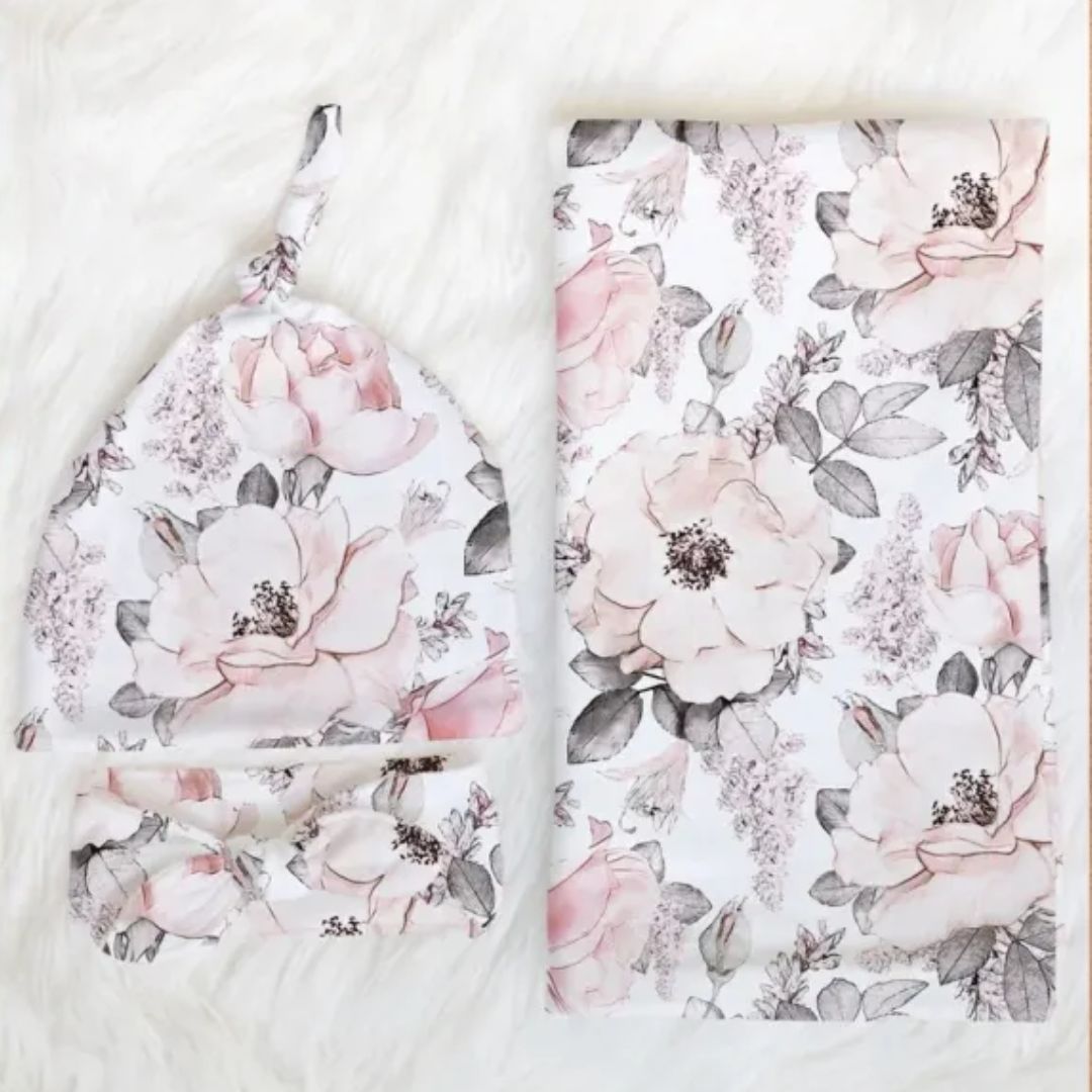 Neugeborenen Pucktuch mit Mütze – Weicher Baby Wickelsack aus Baumwolle