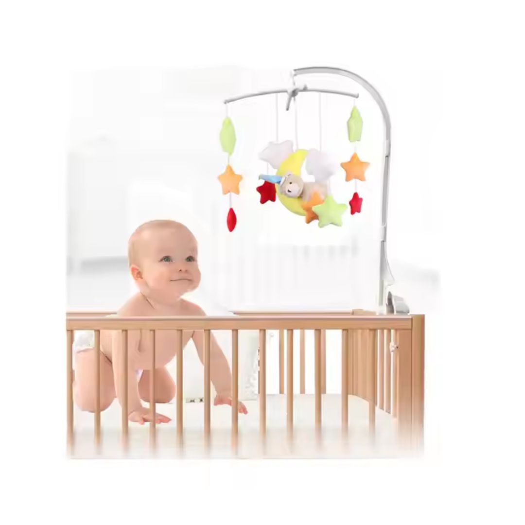Musik Baby Mobile mit Plüschfiguren – für Kinderwagen & Babybett