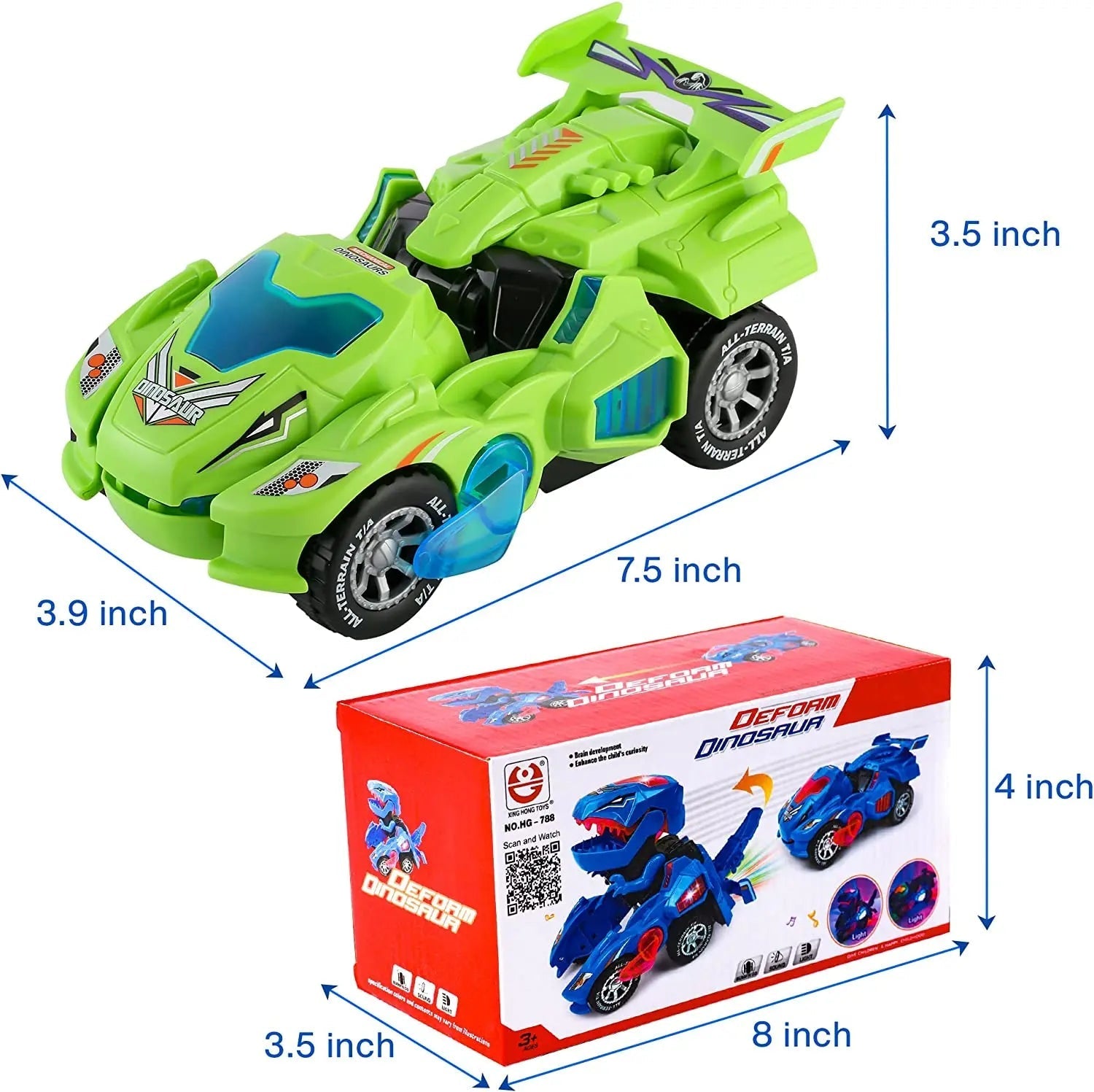 Dino-Transformer Auto – Automatische Verwandlung Mit Licht & Sound