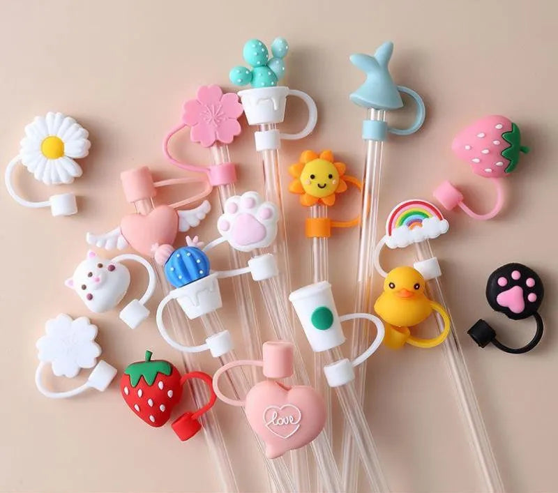 Trinkhalm Deckel & Deko Aufsätze aus Silikon