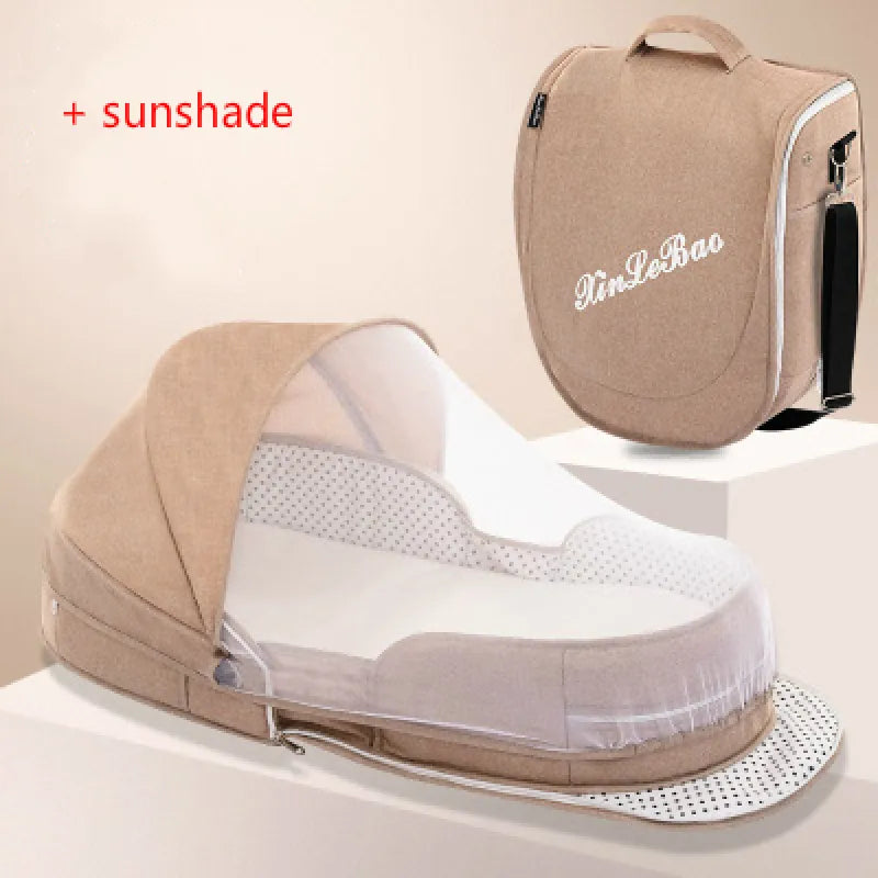 Faltbare Baby Reisewiege mit Moskitonetz und Tragefunktion