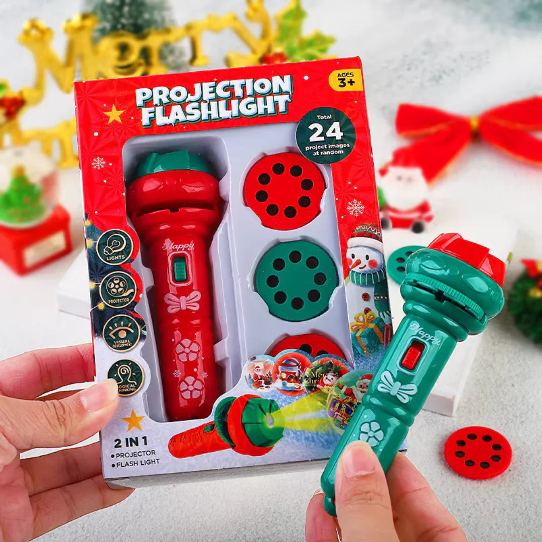 Weihnachts-Projektions-Taschenlampe – 2-in-1 Lichtspaß mit 24 Projektionen