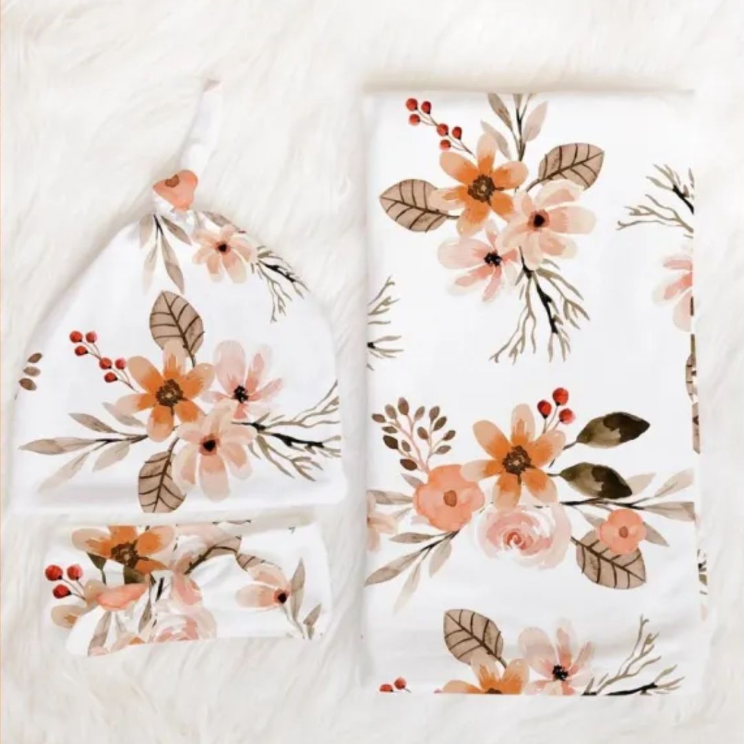 Neugeborenen Pucktuch mit Mütze – Weicher Baby Wickelsack aus Baumwolle