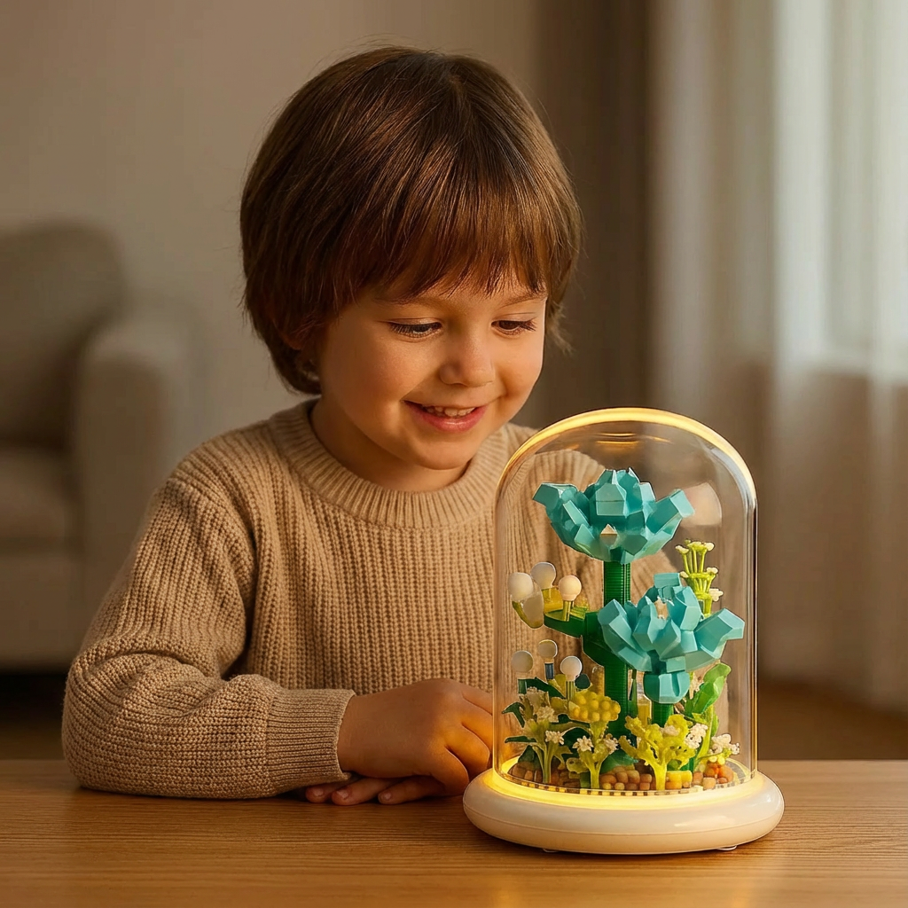 Edle Baustein Blume im Glas