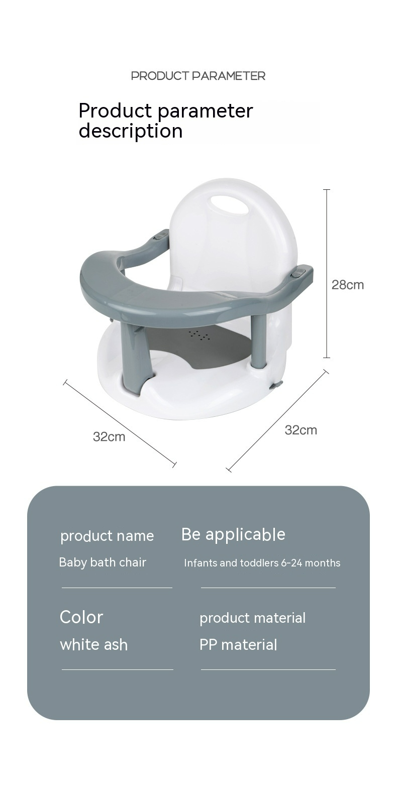 Baby Badesitz mit Rückenlehne – Sicherer Wannensitz für Babys und Kleinkinder