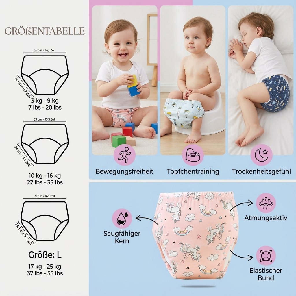 Wiederverwendbare Trainingswindeln - Töpfchen Training Leicht Gemacht!