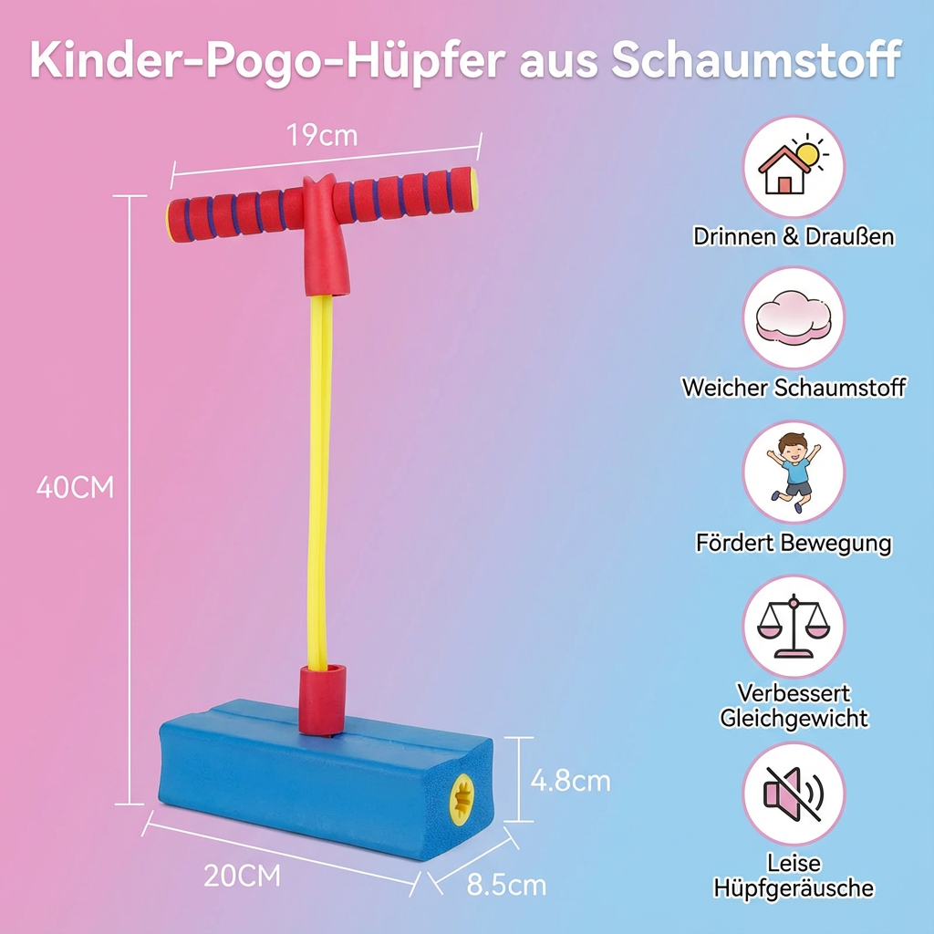 Kinder-Pogo-Hüpfer aus Schaumstoff – Hüpfspielzeug für drinnen & draußen