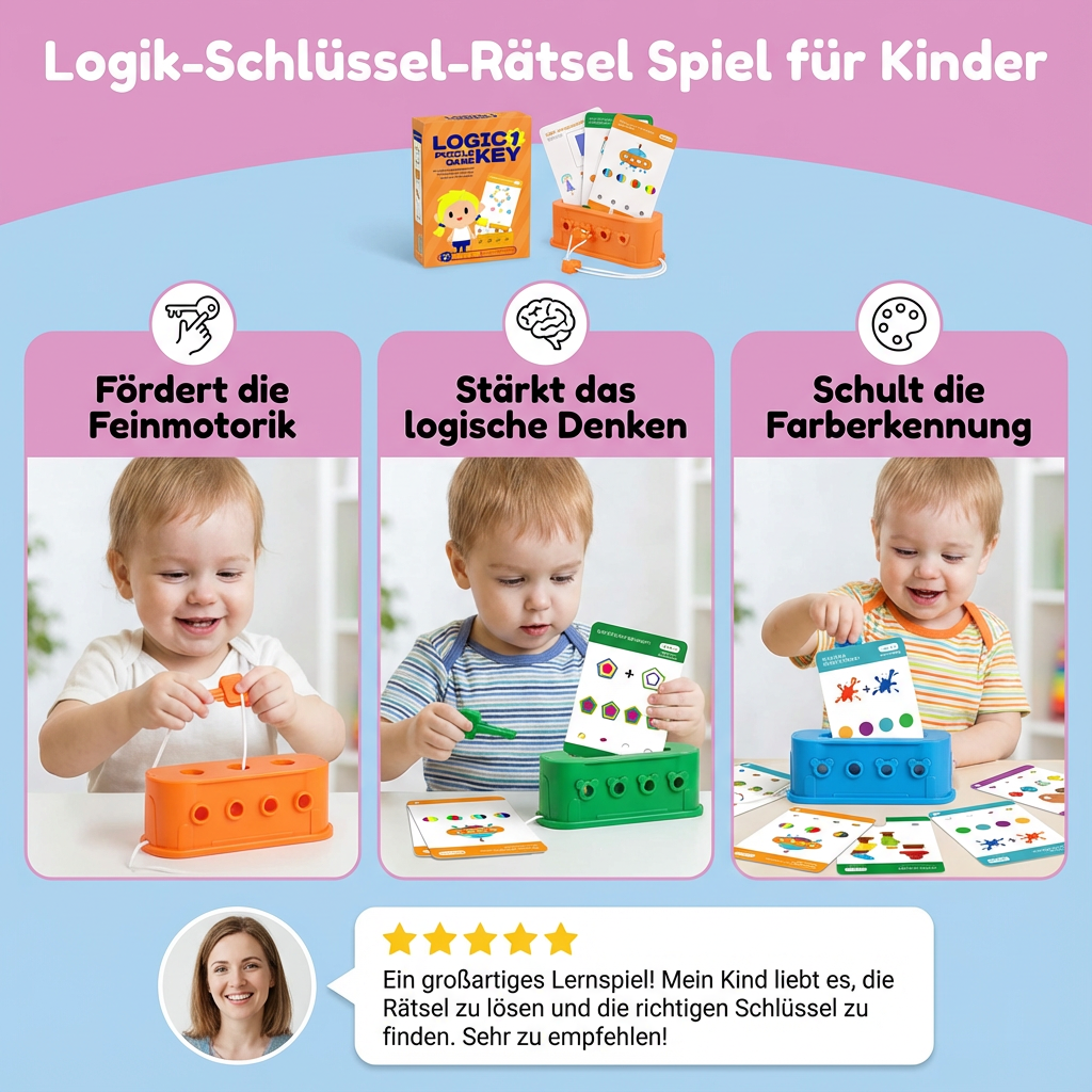 Logik-Schlüssel-Rätsel Spiel für Kinder