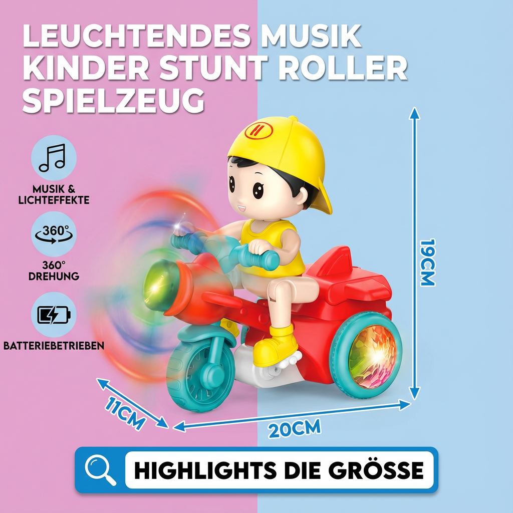 Leuchtendes Musik Kinder Stunt Roller Spielzeug