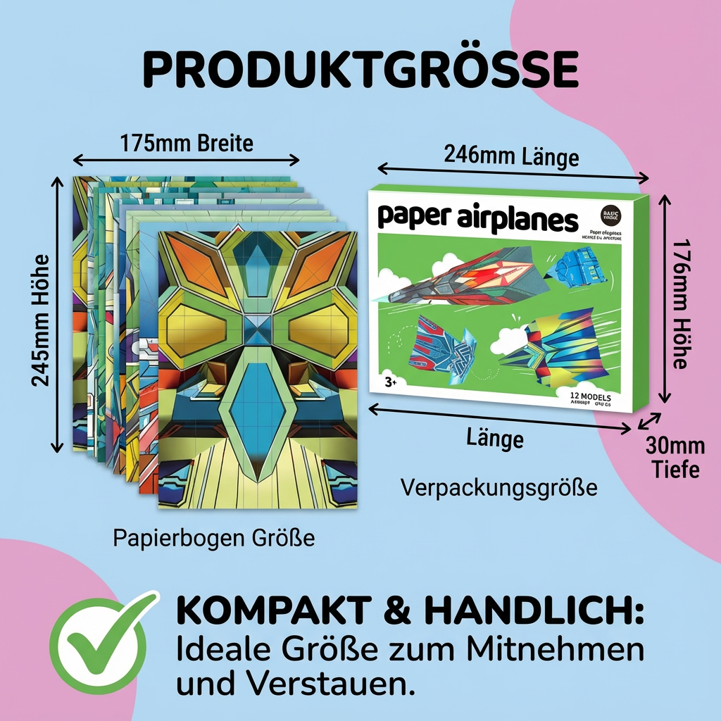 Papier Flieger Bau Set mit Anleitungen