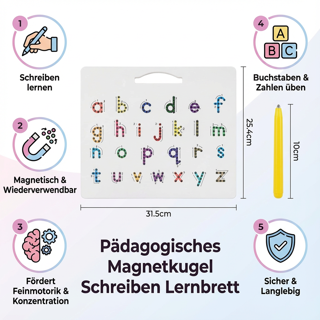 Pädagogisches Magnetkugel Schreiben Lernbrett