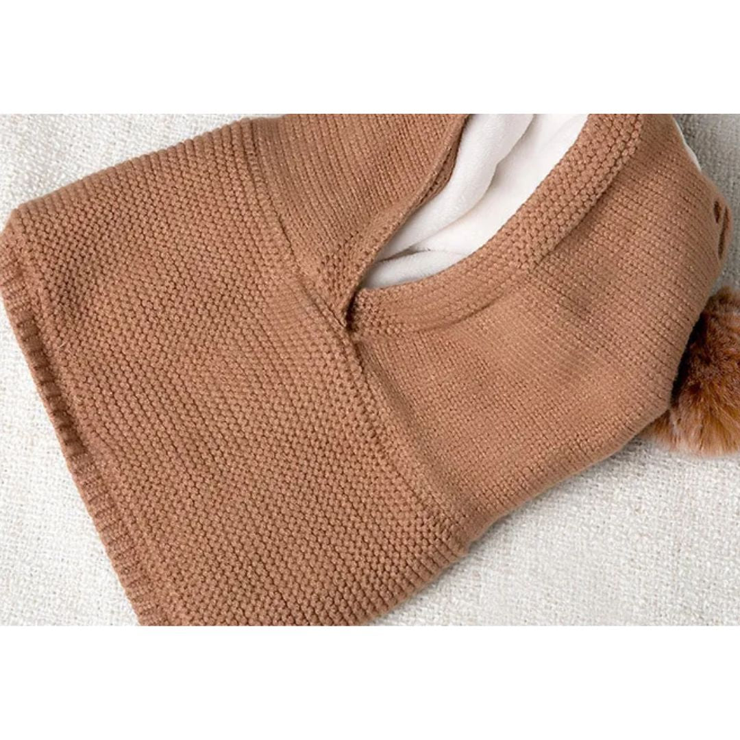 Baby Wintermütze mit Ohren – Warme Strickmütze mit Fleecefutter und Tiermotiv
