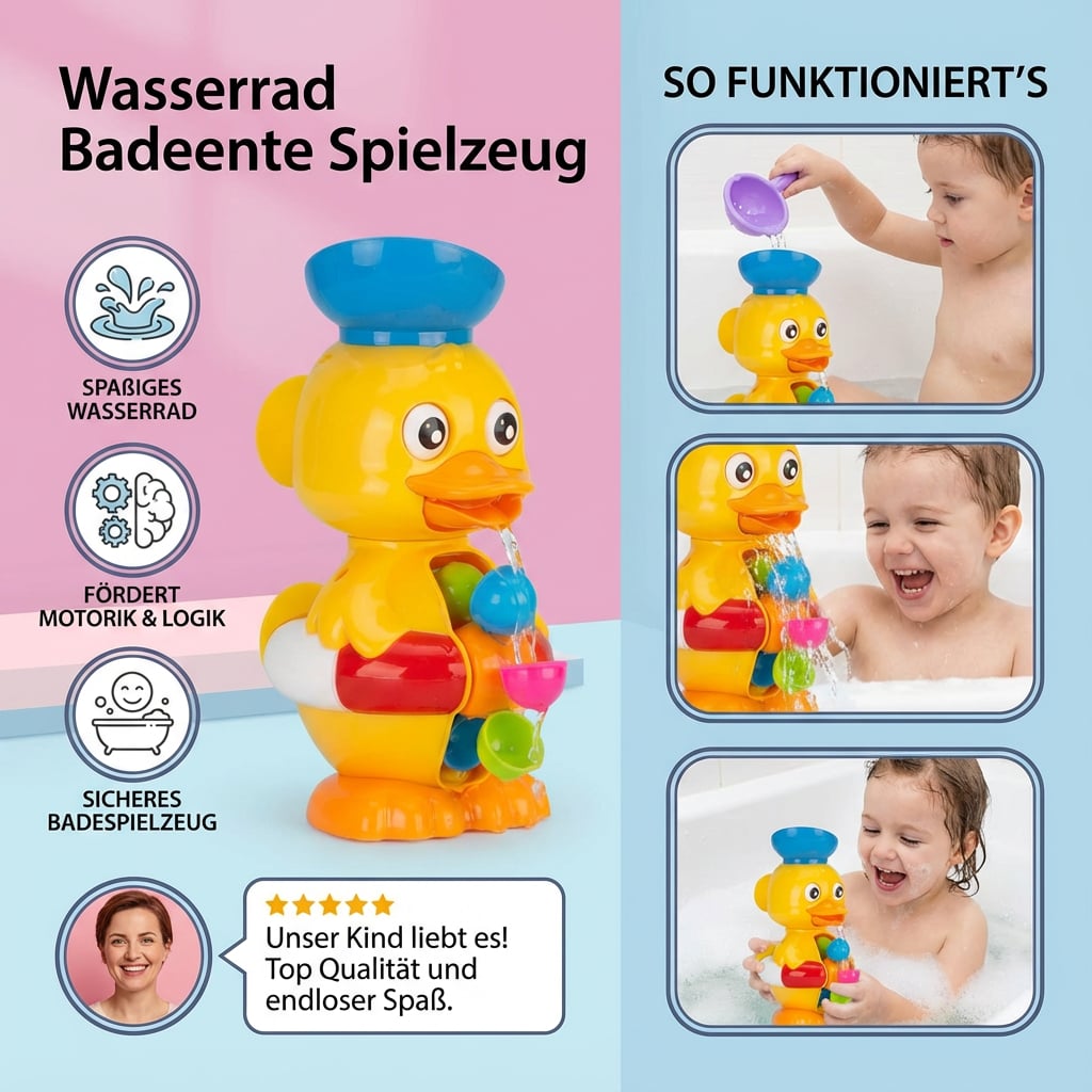 Wasserrad Badeente Spielzeug