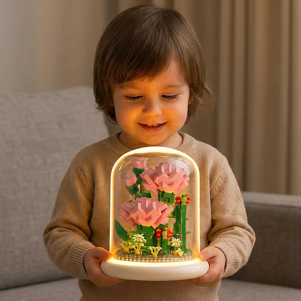 Edle Baustein Blume im Glas