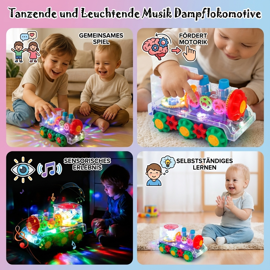 Tanzende und Leuchtende Musik Dampflokomotive