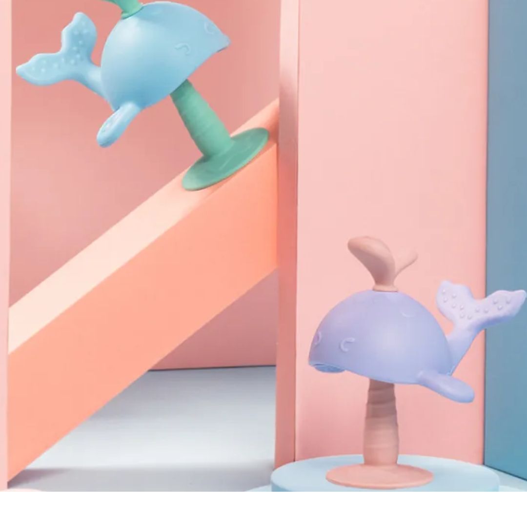 Baby Beißring Wal aus Silikon – Sicheres Teething Spielzeug für Babys