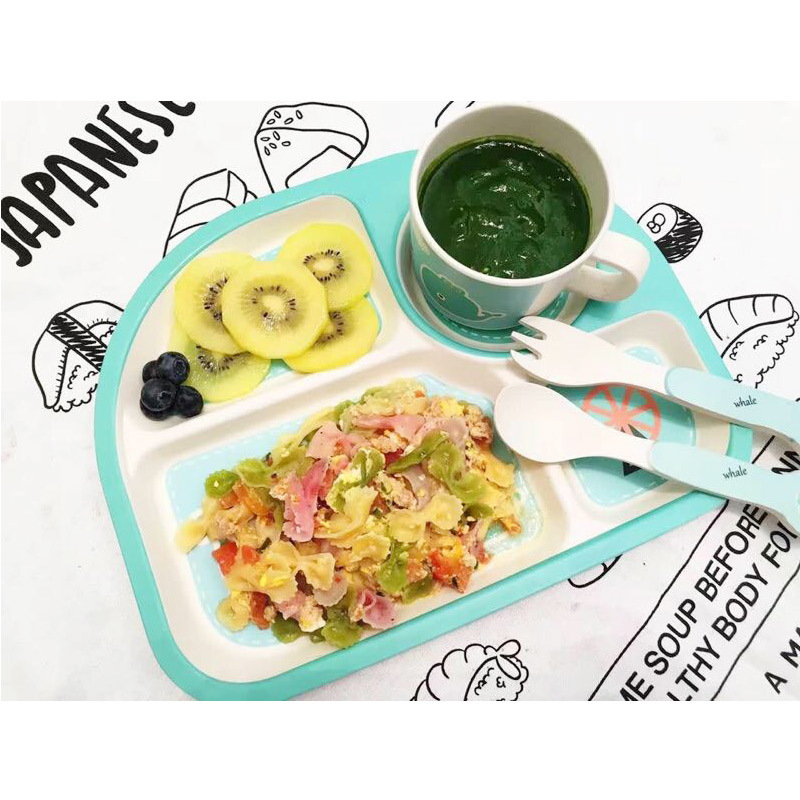 Baby Geschirrset mit Wolkenmotiv – Teller, Schüssel, Becher & Besteck für Kinder