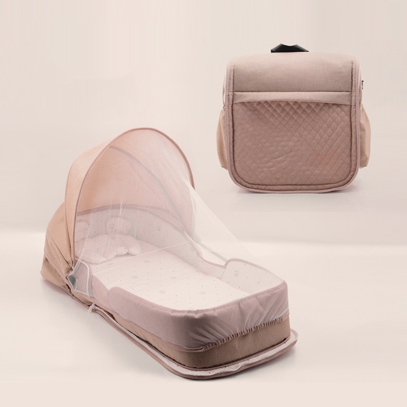 Baby Reisebett mit Wickeltasche – Tragbares 2-in-1 Bett für Unterwegs