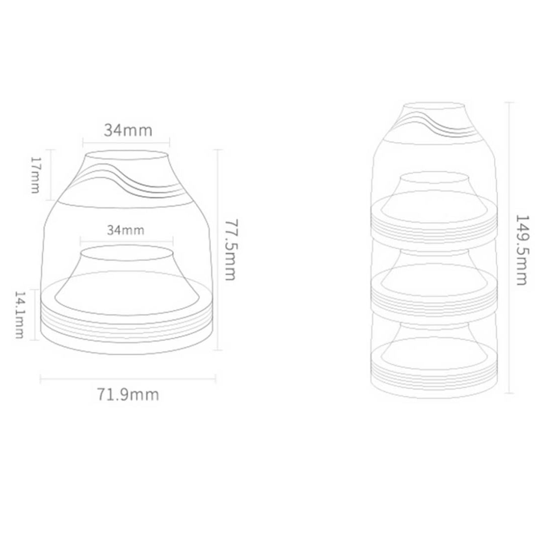 Baby Milchpulver Spender – Tragbarer Stapelbehälter für Milchpulver, Snacks & Brei