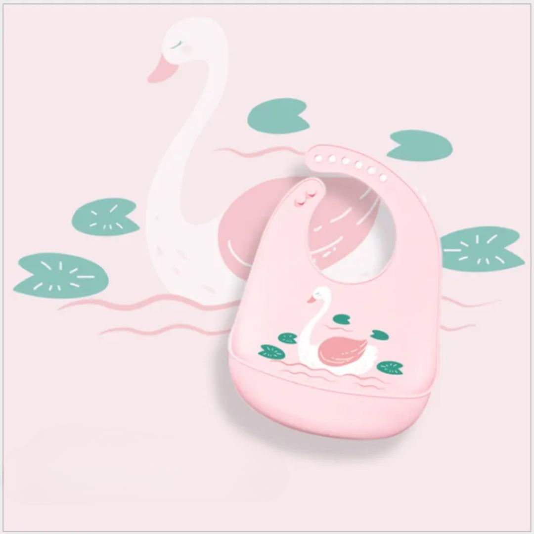 Silikon Lätzchen mit Auffangschale – Weiches Baby Lätzchen mit Tiermotiv