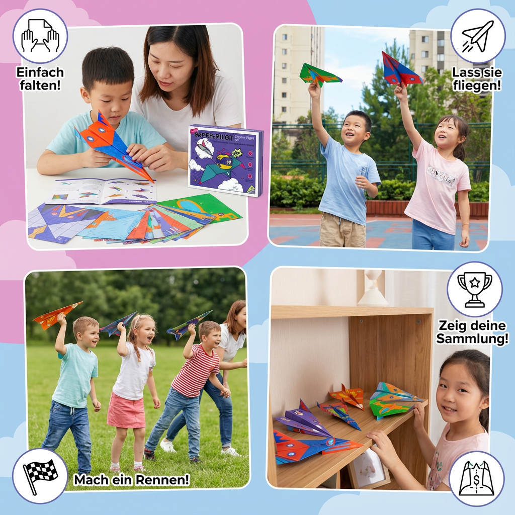Origami Papier Flieger Bau Set mit Anleitungen
