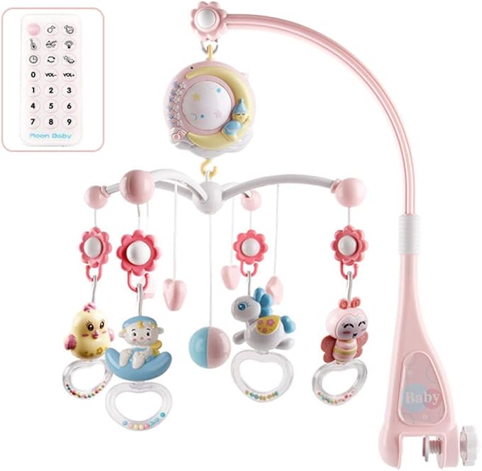 Baby-Mobile mit Musik und Lichtprojektion - Einschlafhilfe für Neugeborene