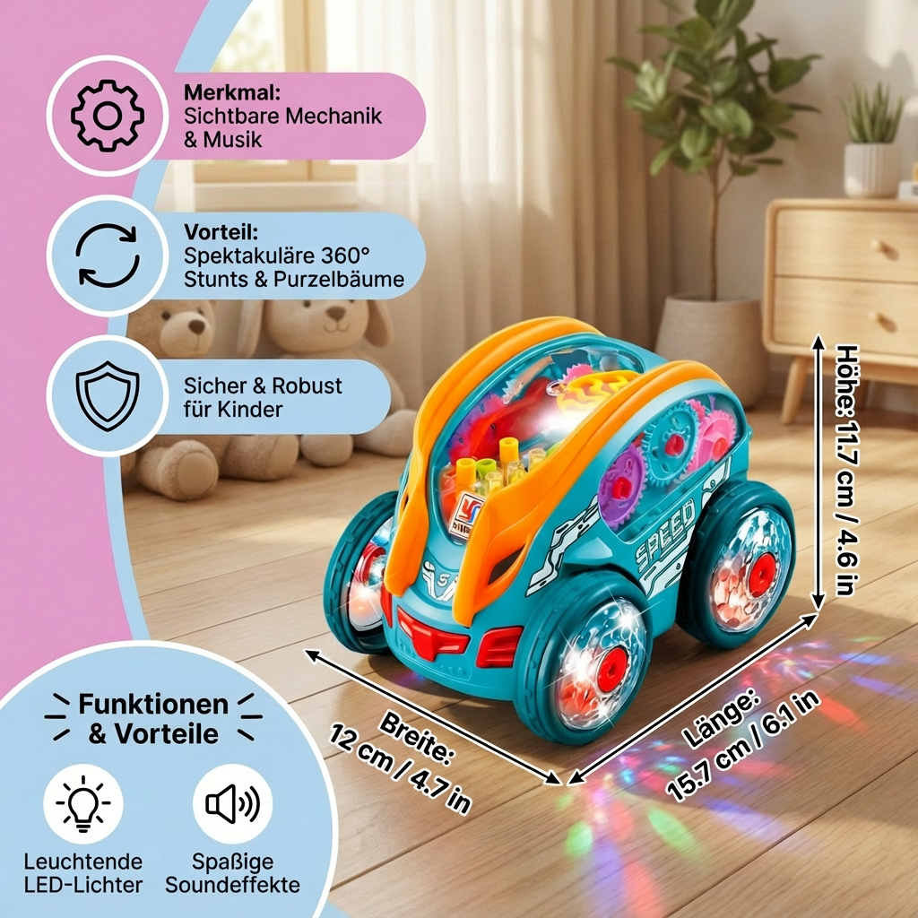 Leuchtendes Purzelbaum Spielauto