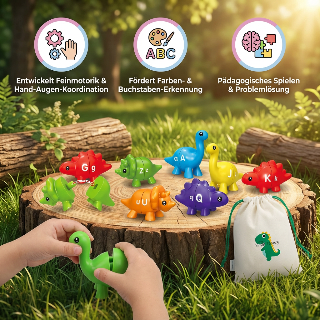 Pädagogisches Montessori Farben Dinosaurier Sortier Spiel Set