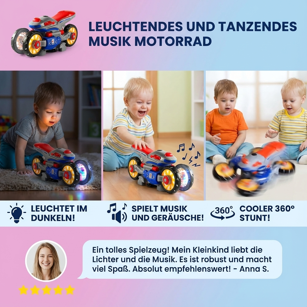 Leuchtendes und Tanzendes Musik Motorrad