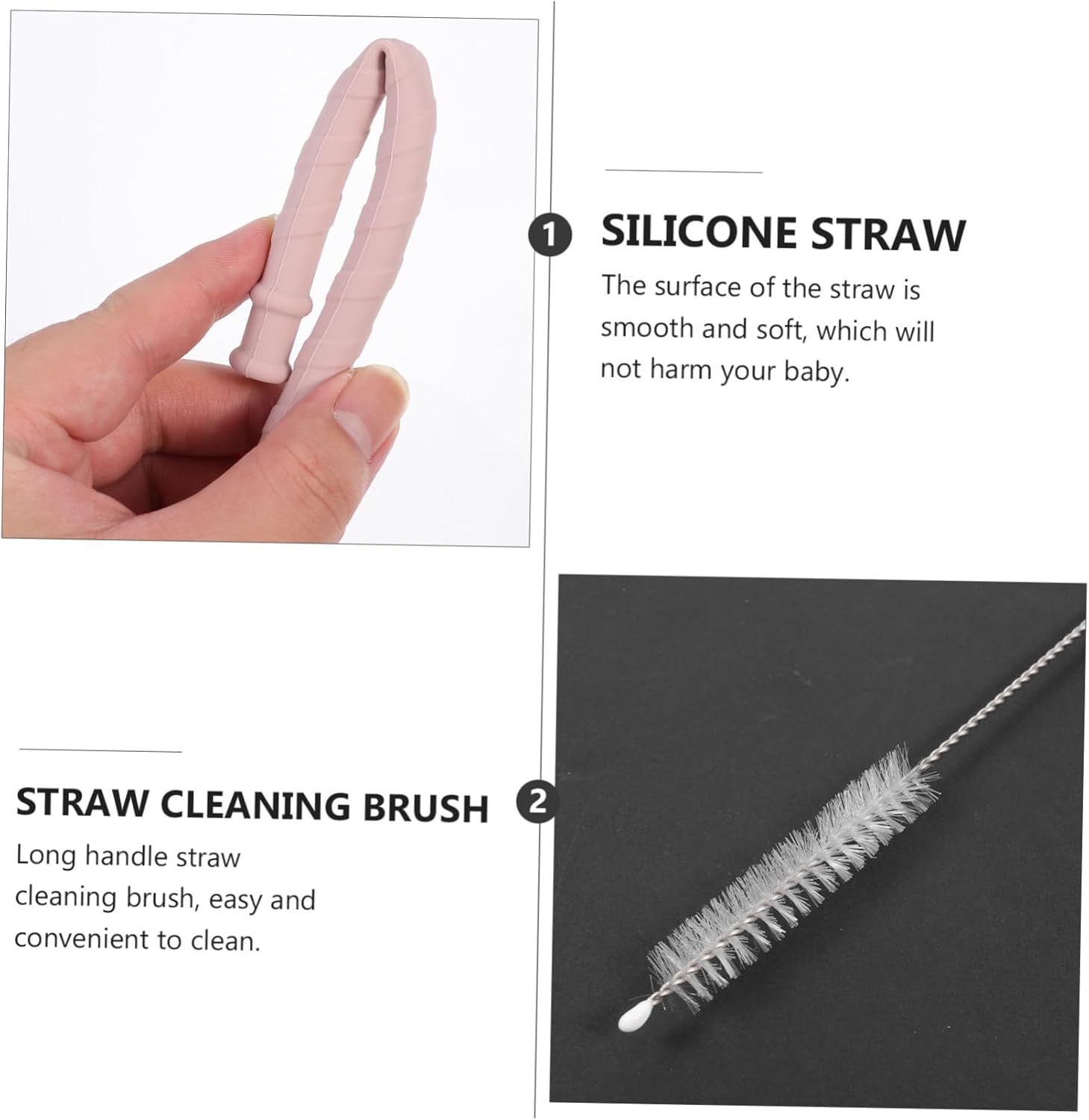 Silikon Trinklernbecher für Babys – Auslaufsicherer Becher mit Griffen und Strohhalm