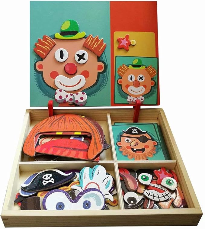 Kreatives Magnetpuzzle – Lustige Gesichter Gestalten