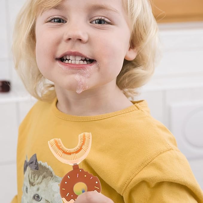 U-förmige Baby Zahnbürste – Donut Design Silikon Zahnpflege für Kinder