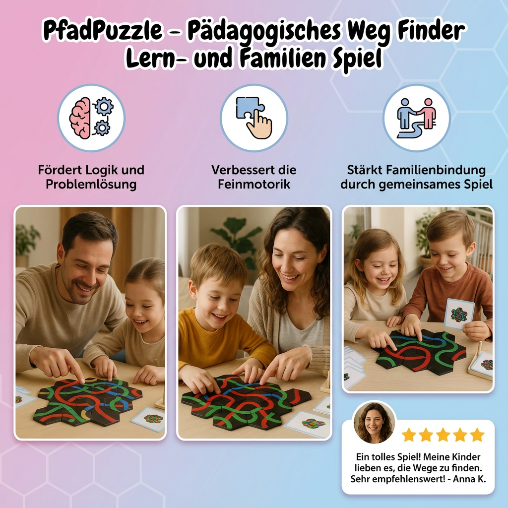 PfadPuzzle - Pädagogisches Weg Finder Lern- und Familien Spiel