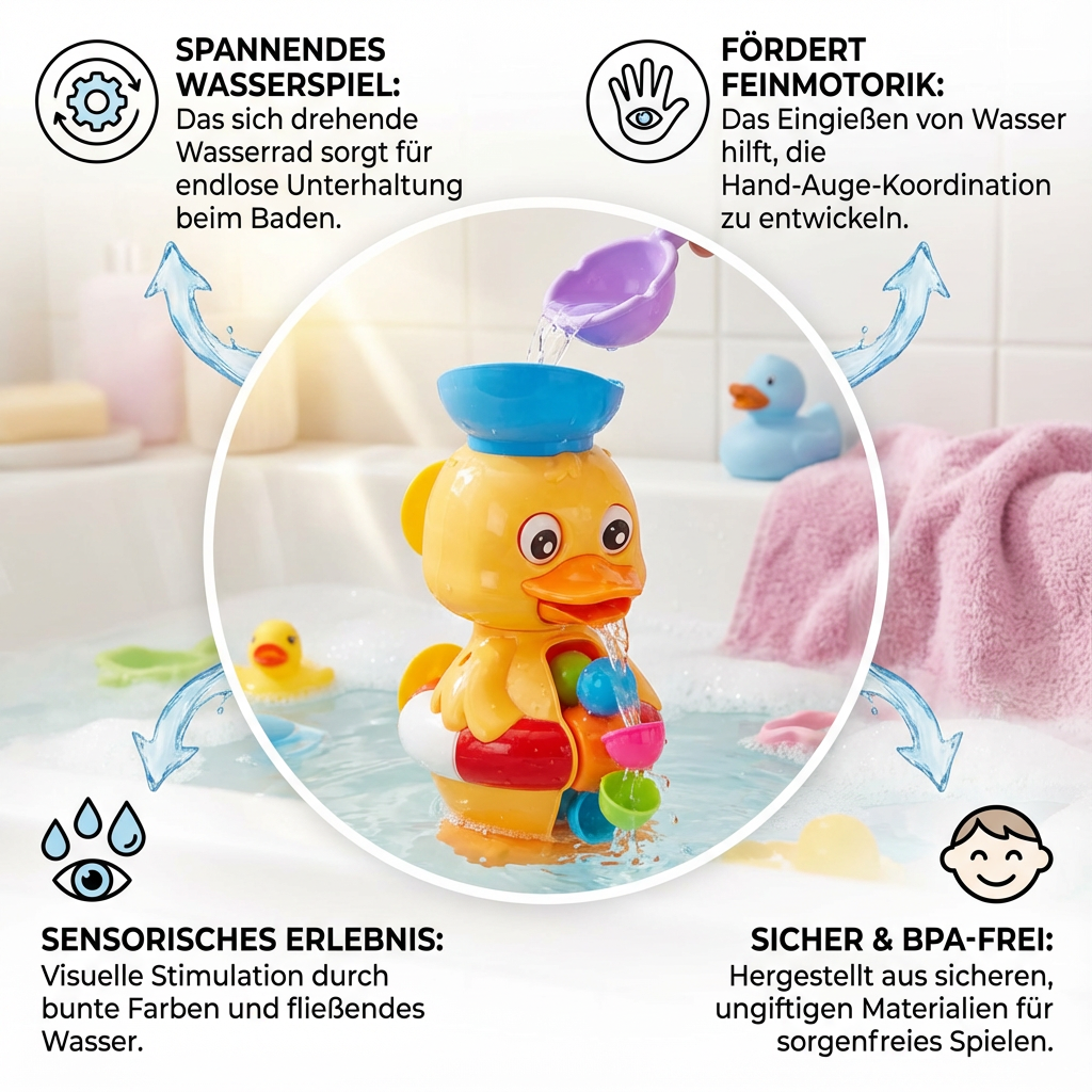 Wasserrad Badeente Spielzeug