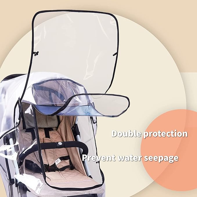 Kinderwagen Regenschutz – Transparente Wetterschutzhaube für Buggy