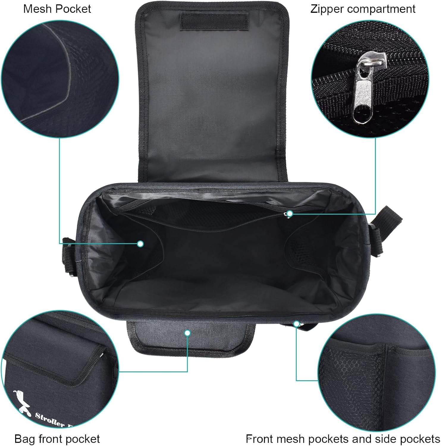 Praktische Stroller Tasche für Kinderwagen – Organizer mit Schultergurt und Fächern